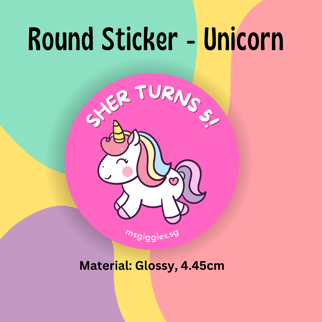 Personalized gift tags and stickers with short messages for birthdays and holidays, featuring MsGiggles branding