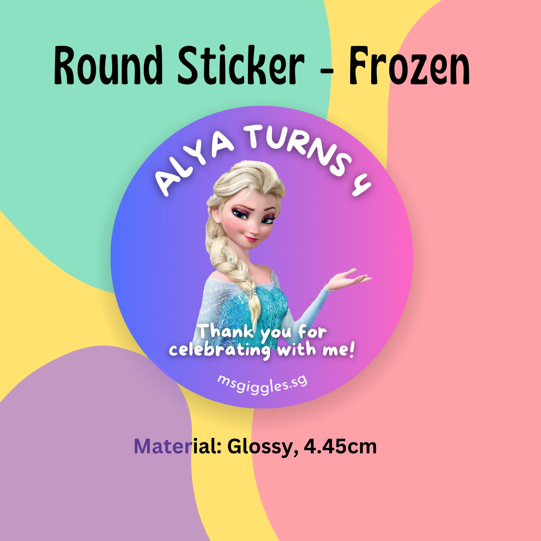 Personalized gift tags and stickers with festive messages and MsGiggles branding
