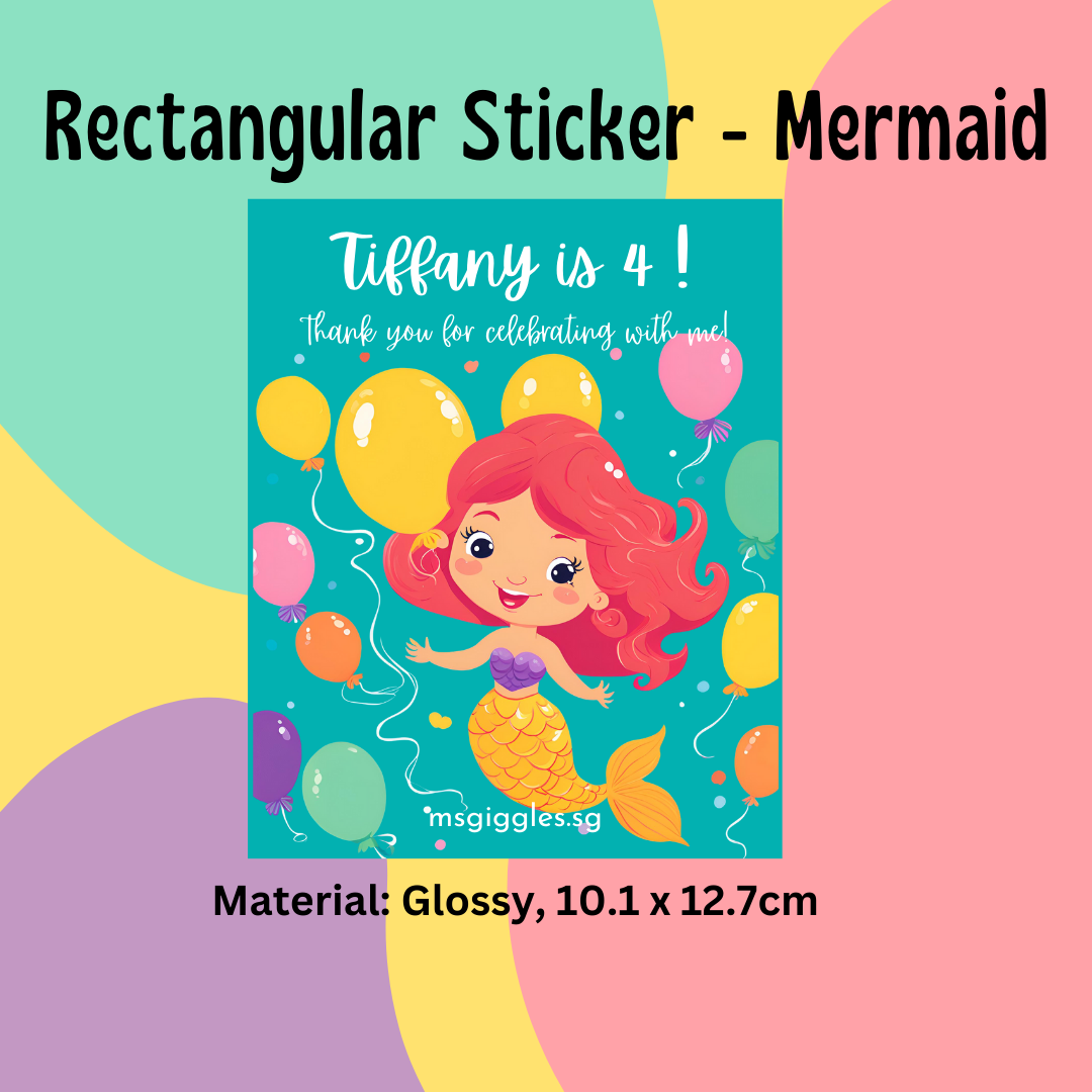 Personalized gift tags and stickers with short messages and MsGiggles branding