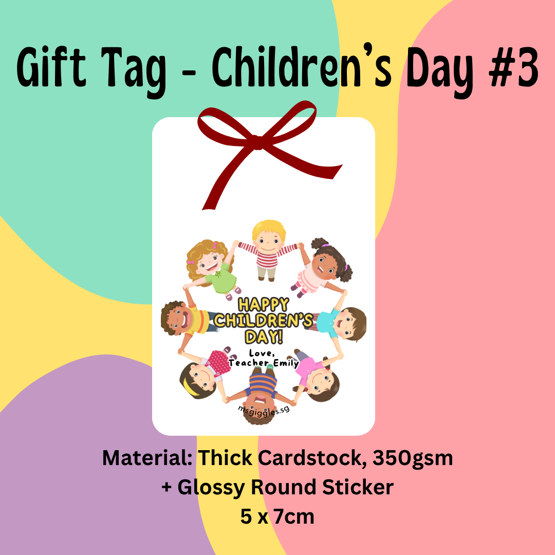 Personalized gift tags and stickers for birthdays and holidays with MsGiggles branding