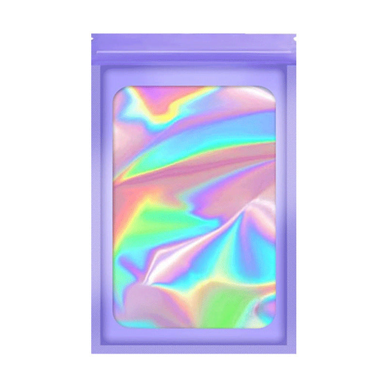 Purple holographic ziplock bag 18x26cm