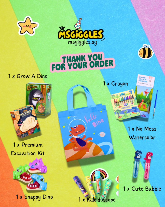 Rex&#39;s Dinomite Dig party pack with toys and activities for kids.