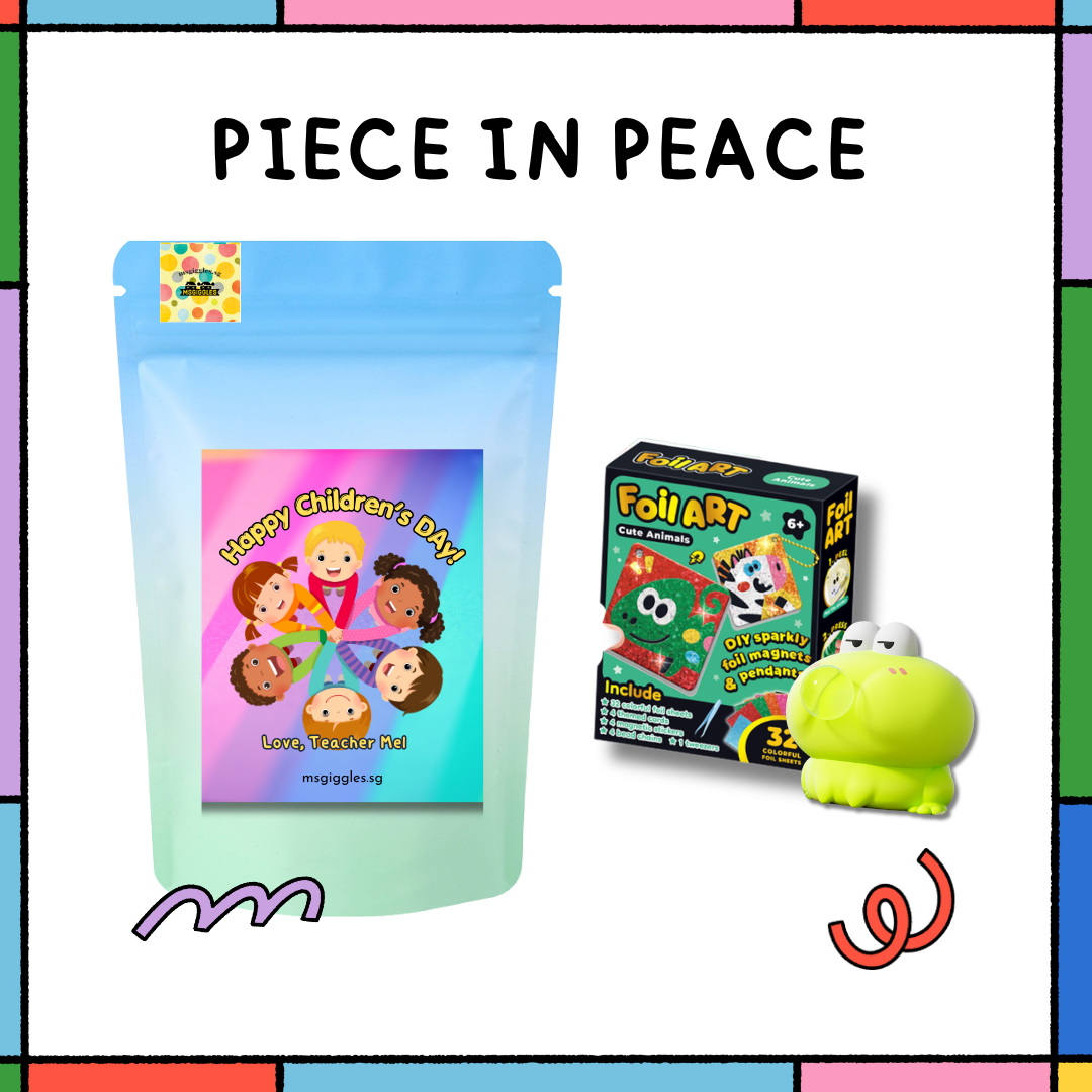Piece in Peace Party Pack with colorful decorations and treats
