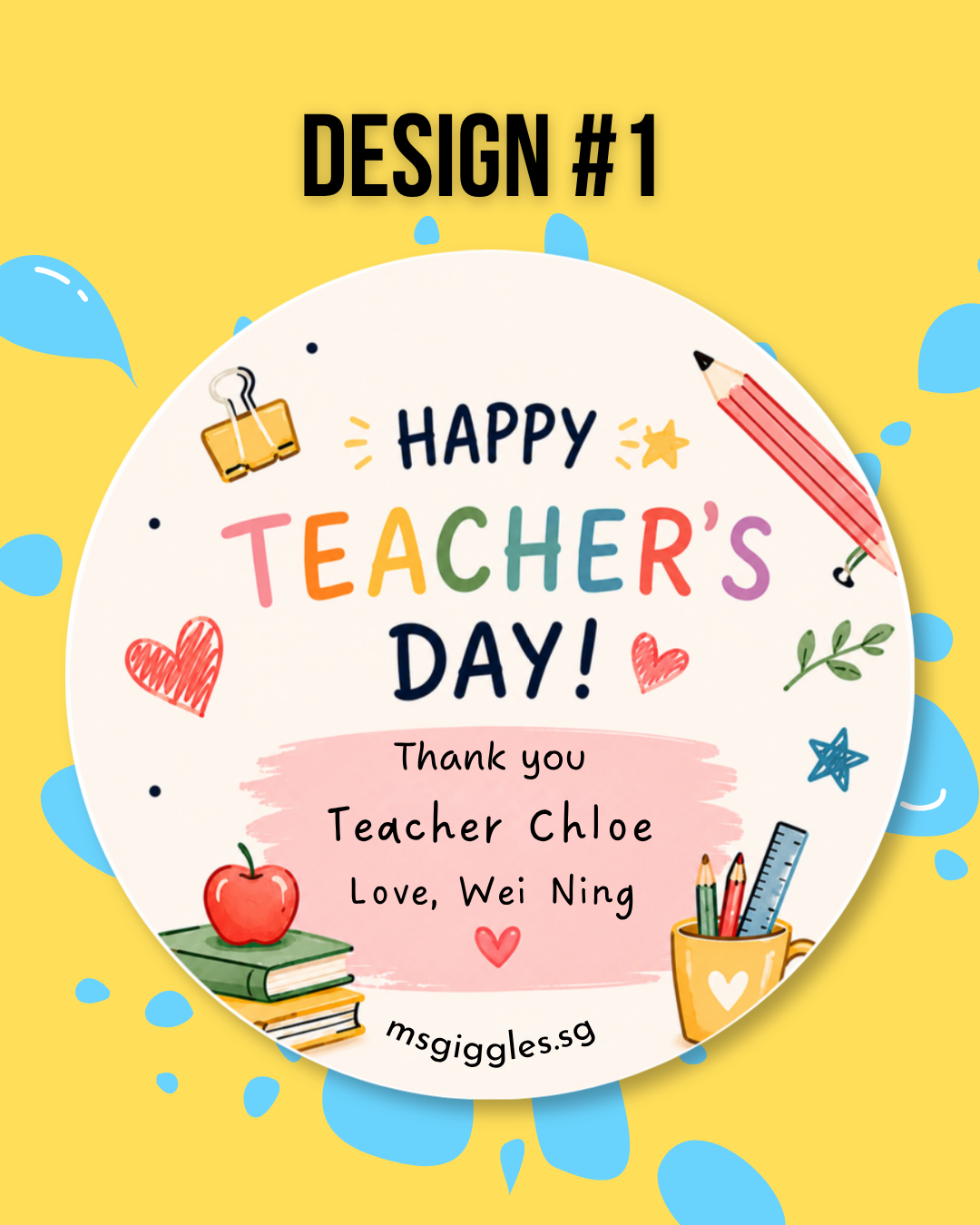 Colorful Teacher's Day gift tags and stickers for wrapping presents and decorating cards