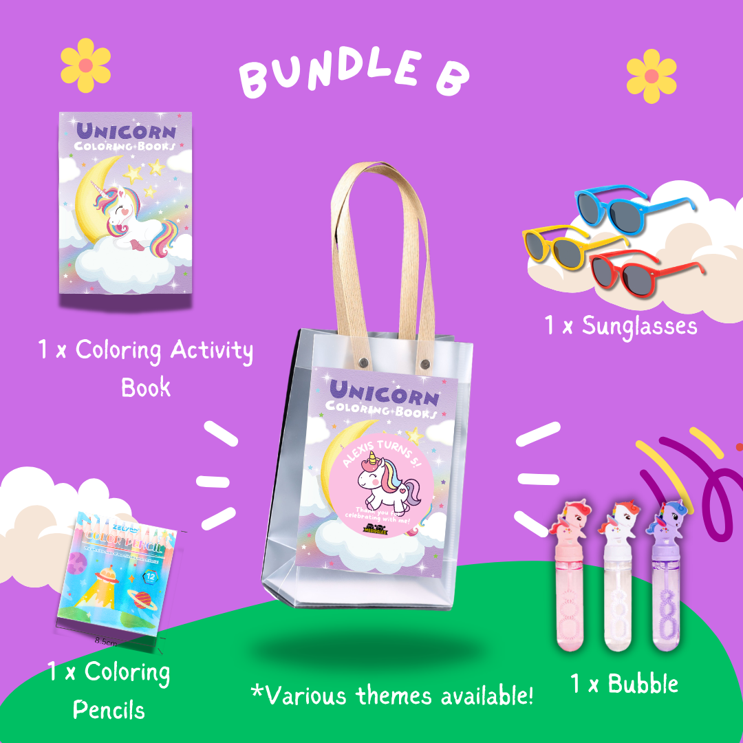 Fun with Colors party pack of colorful goodie bags for kids' birthdays and celebrations