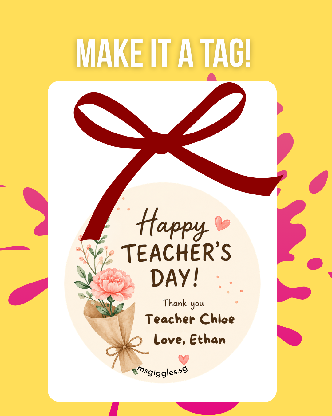 Colorful Teacher's Day gift tags and stickers for appreciating educators