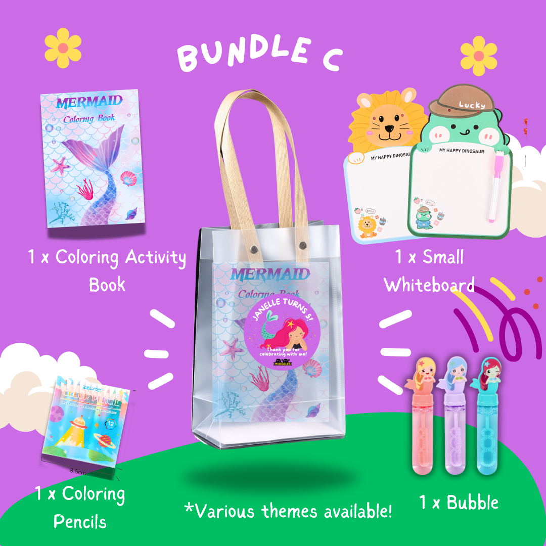 Fun with Colors party pack with colorful birthday goodie bags and creative kids activities