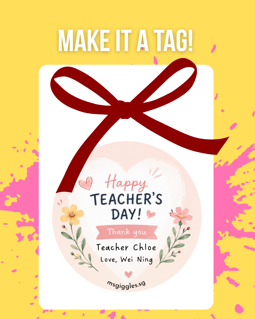Colorful Teacher's Day gift tags and stickers for celebrating educators