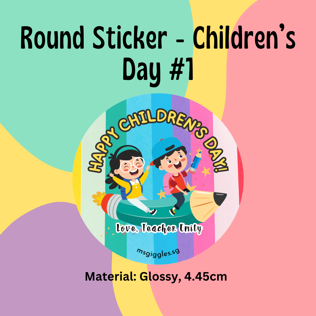 Personalized gift tags and stickers with fixed font styles and MsGiggles branding for birthdays and special occasions