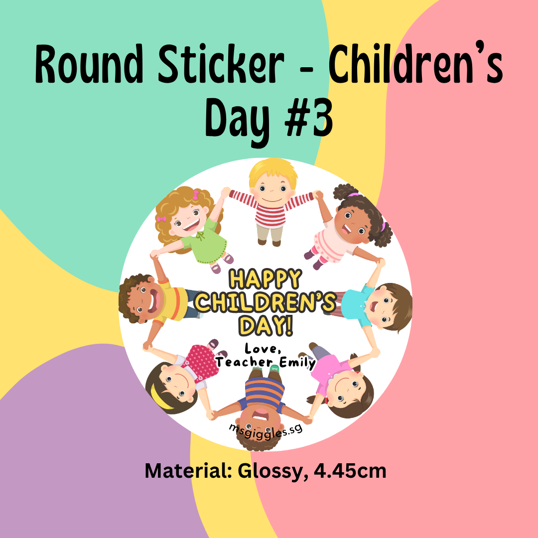 Personalised gift tags and stickers with fixed font styles and MsGiggles branding for birthdays and special occasions