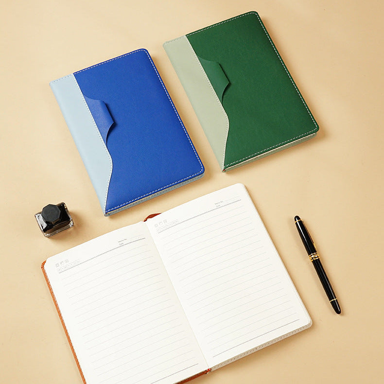 Premium leather notebook with vibrant bright cover and blank pages for writing and sketching