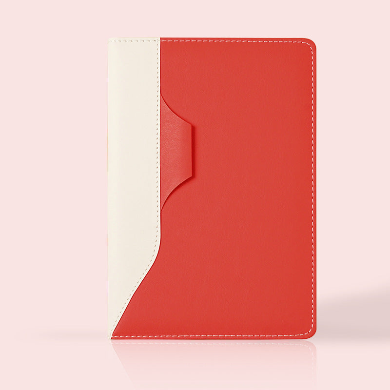 Premium leather notebook with vibrant bright cover and blank pages for journaling and planning
