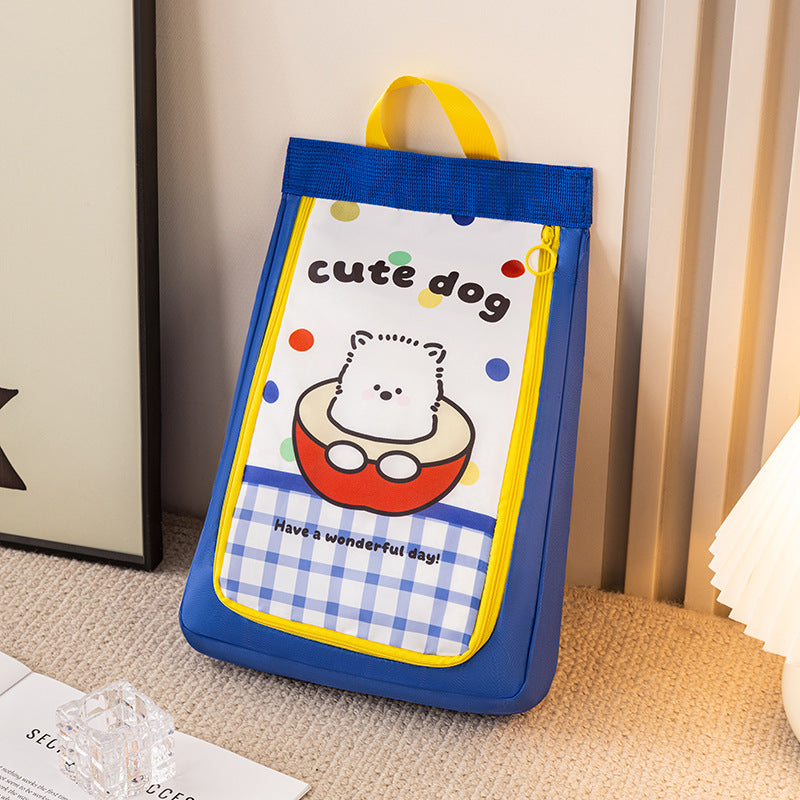 Cute Puppy Shoe Bag with charming puppy design for kids, compact and durable shoe organizer for travel and school.