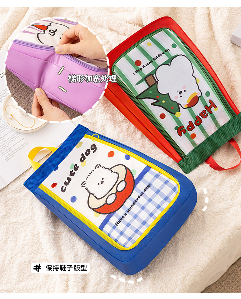Cute Shoe Bag for kids shoes storage with adorable animal design and compact size