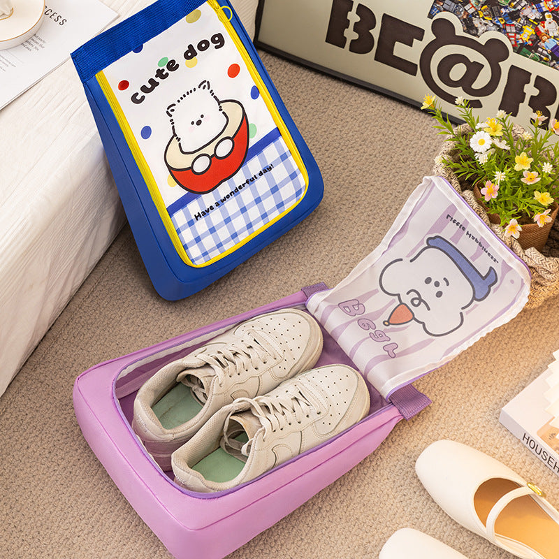 Cute Shoe Bag with animal design for kids' shoe storage and travel