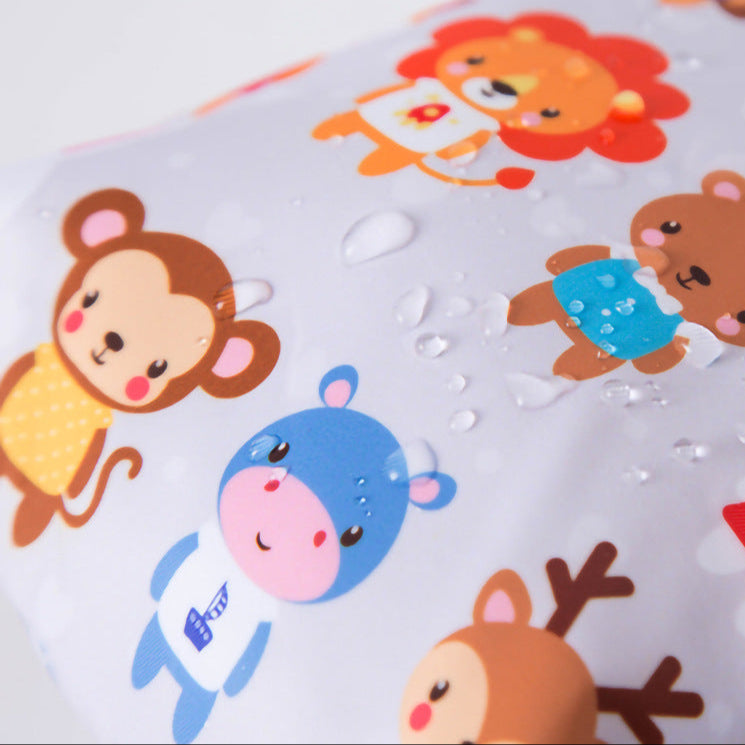 Large Wet Bag with cute animal design and water-resistant fabric.