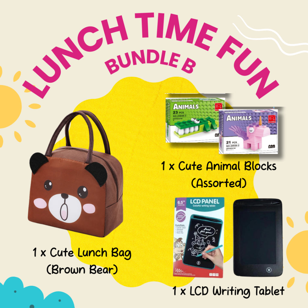 Cute and durable Lunch Time Fun Goodie Bag party pack with multiple designs for kids and family