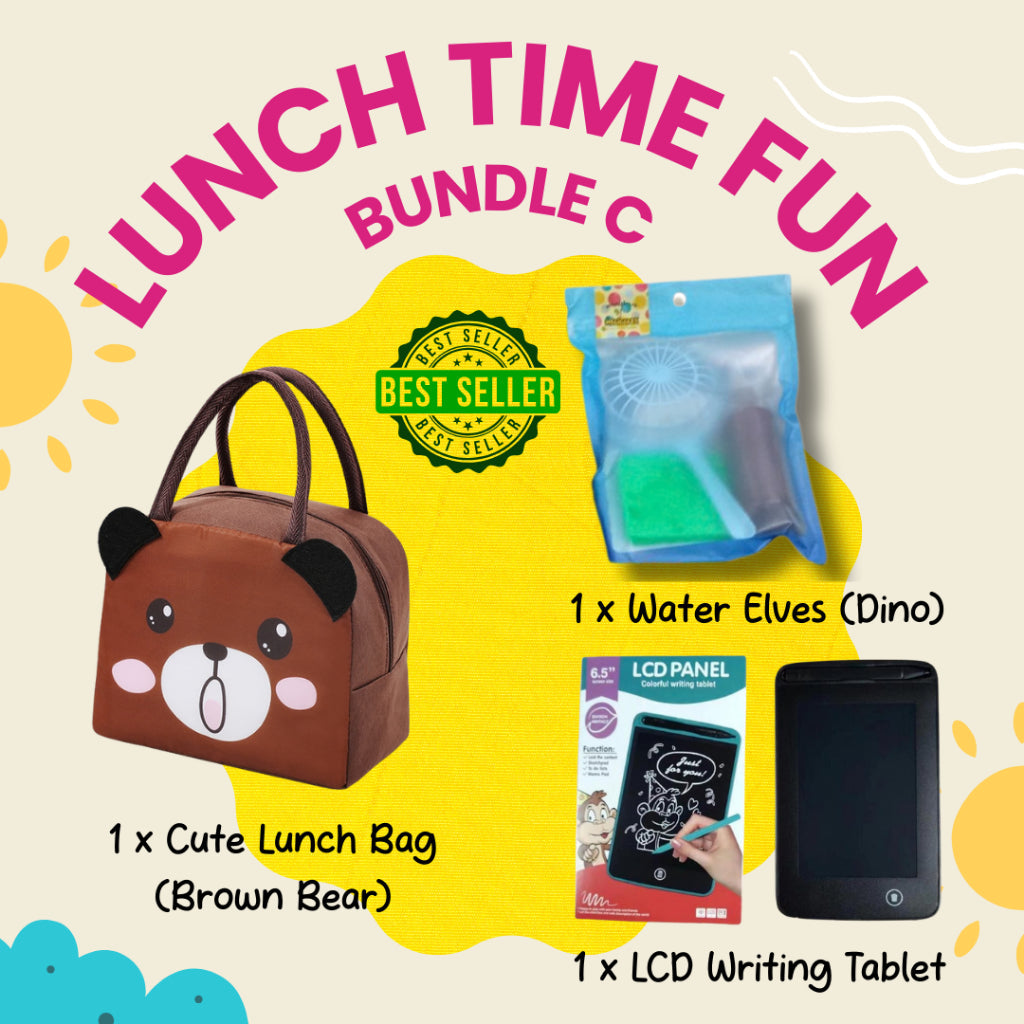 Colorful Lunch Time Fun Goodie Bag party pack with durable lunch box bags for kids and family