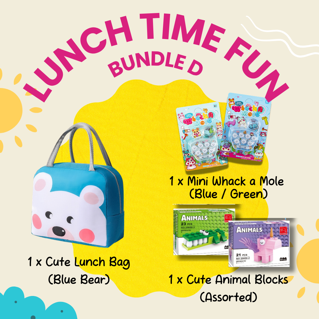 Lunch Time Fun Goodie Bag party pack with cute and durable kids' lunch bags in various designs