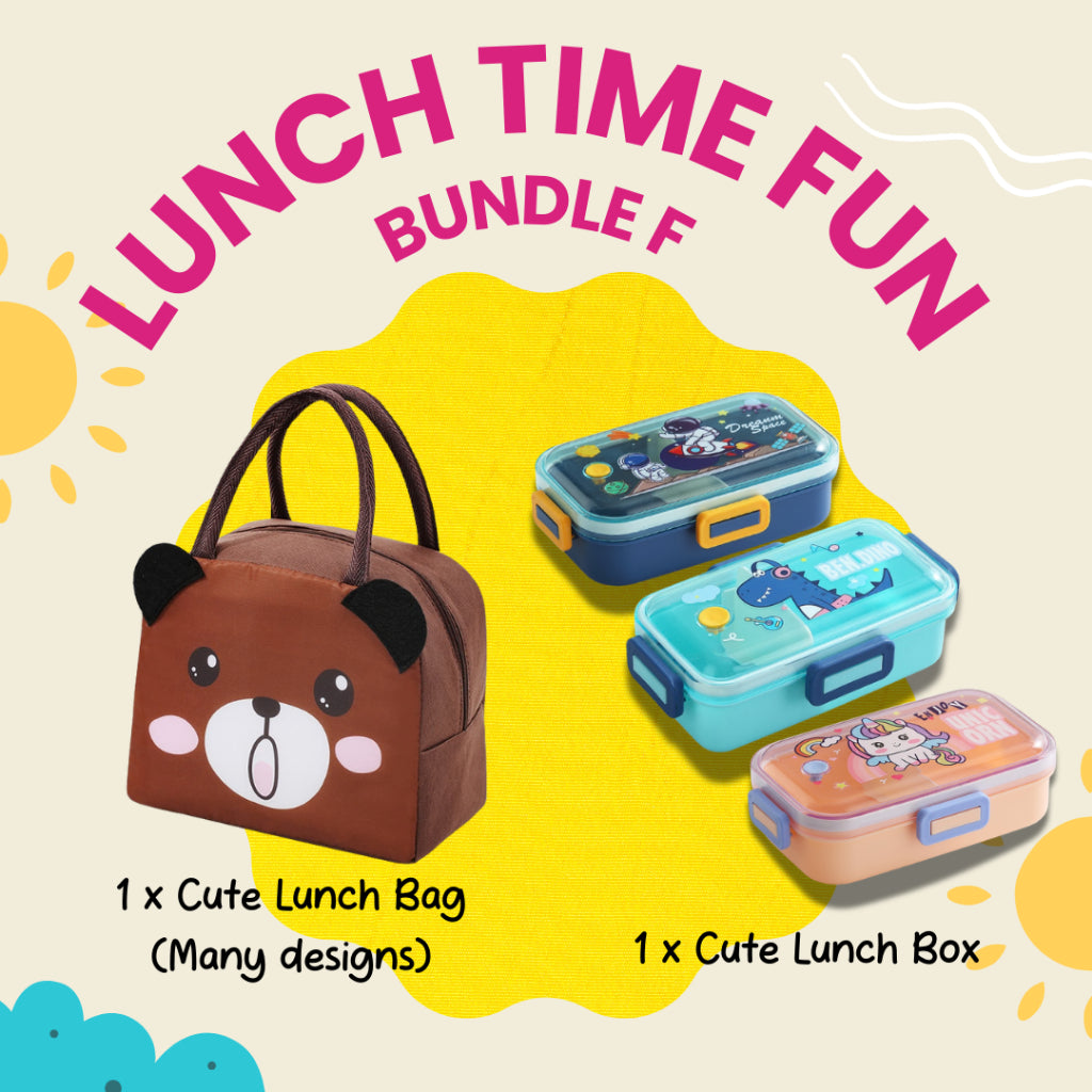 Lunch Time Fun Goodie Bag party pack with cute and durable kids lunch bags in various designs