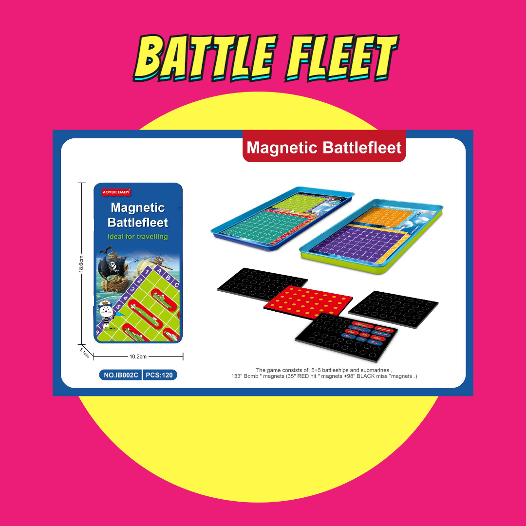 Magnetic board game set with travel-friendly design and classic games for kids.