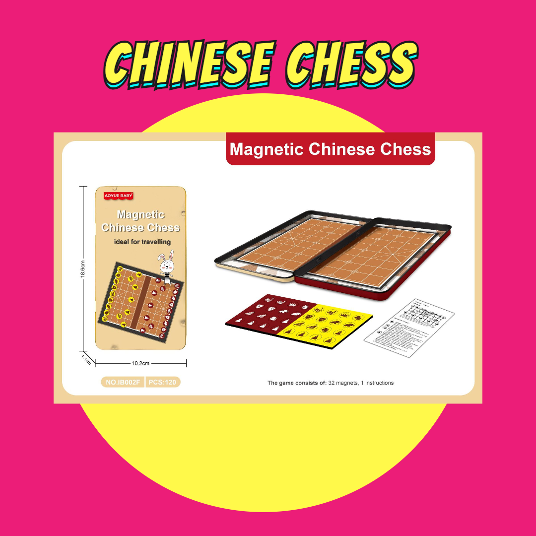 Magnetic board game set for kids with Chinese Chess packaging.