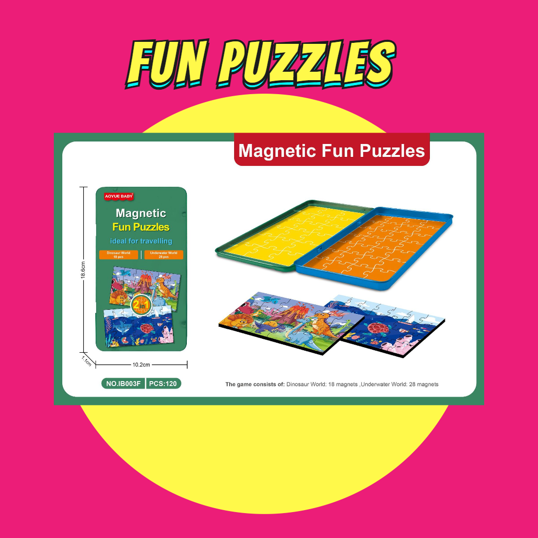 Magnetic travel board game set with Snakes & Ladders, Ludo, and Hangman, perfect for kids' goodie bags.