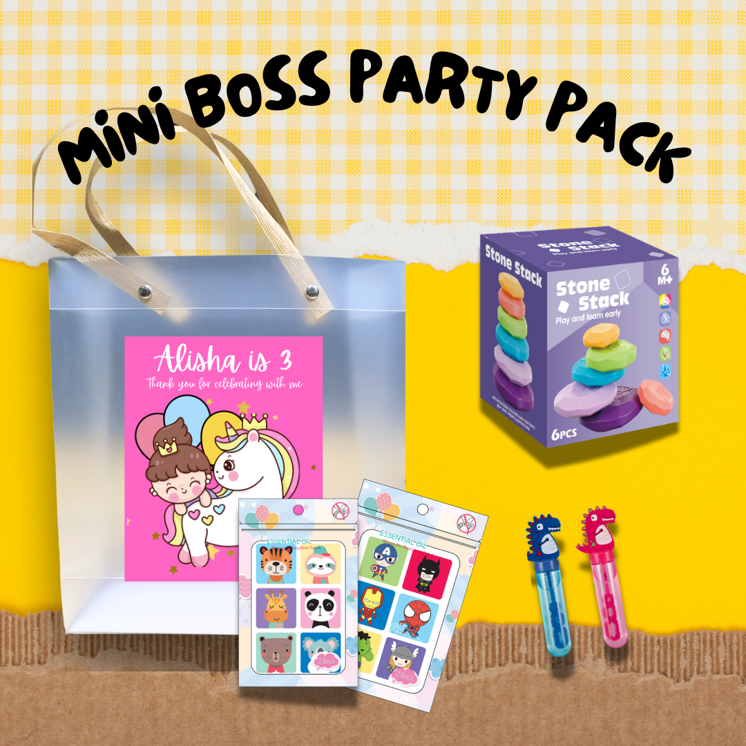 Mini Boss Party Pack colorful birthday decorations and accessories