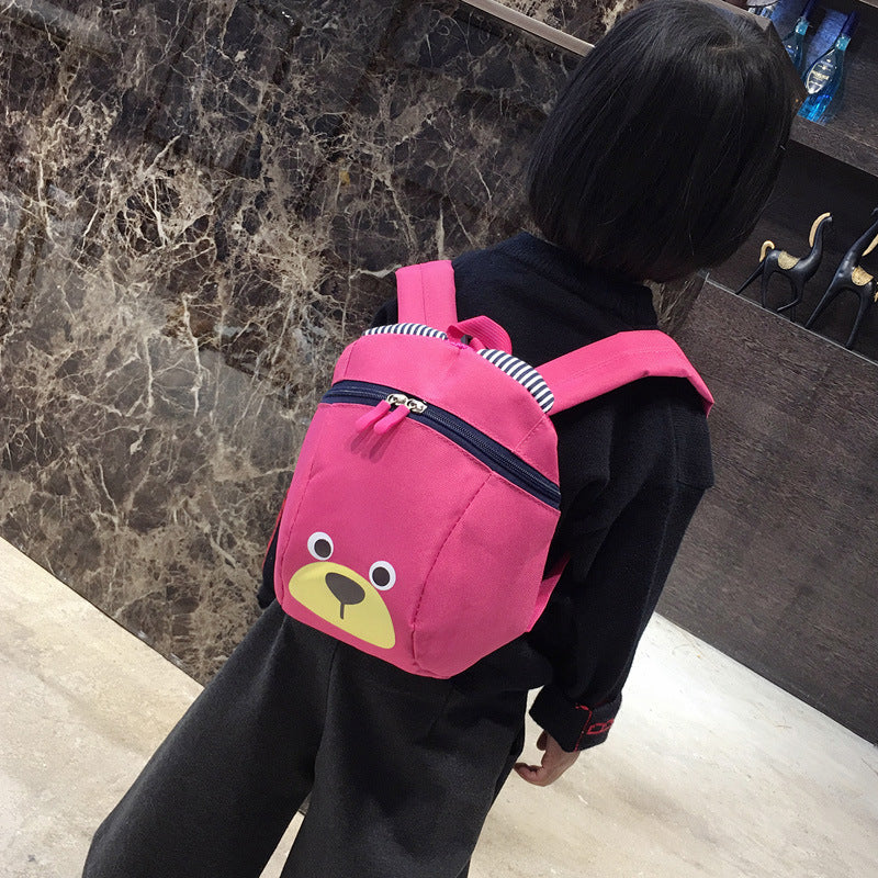 Bear Backpack for Preschoolers in pink, suitable for outings with large capacity and cute design.