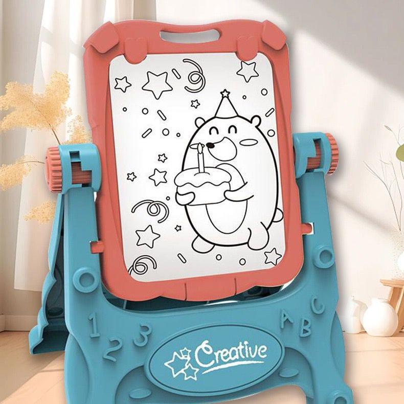 My Pocket Easel for kids with markers and coloring cards in assorted colors.