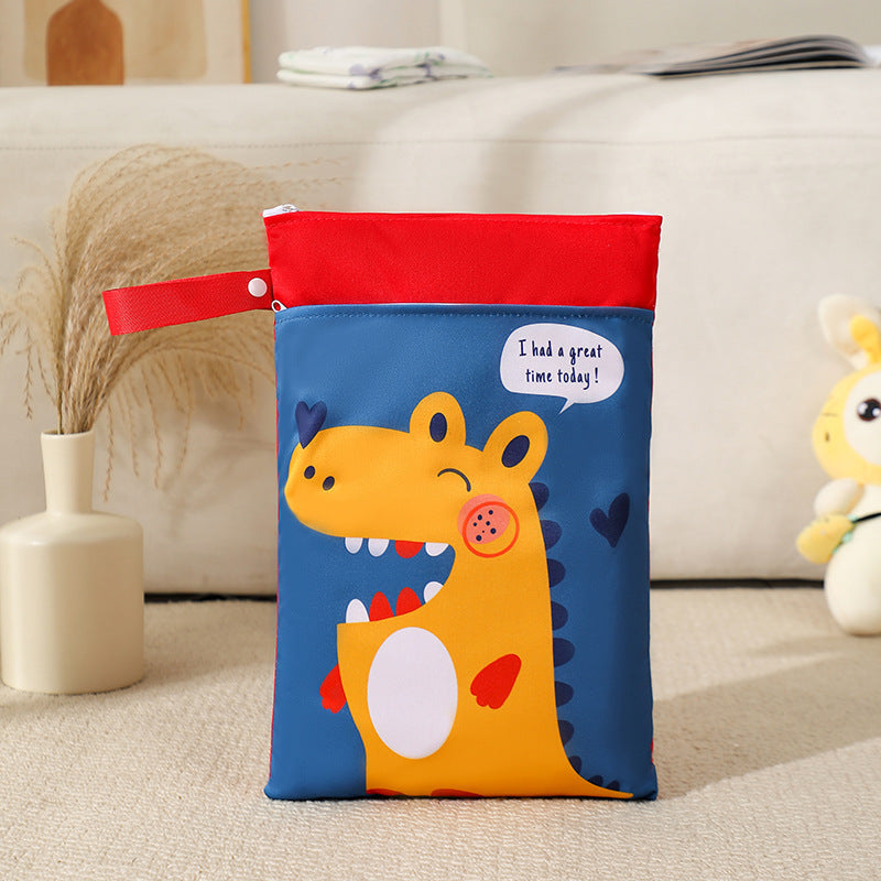 Cute diaper bag with colorful animal illustration design