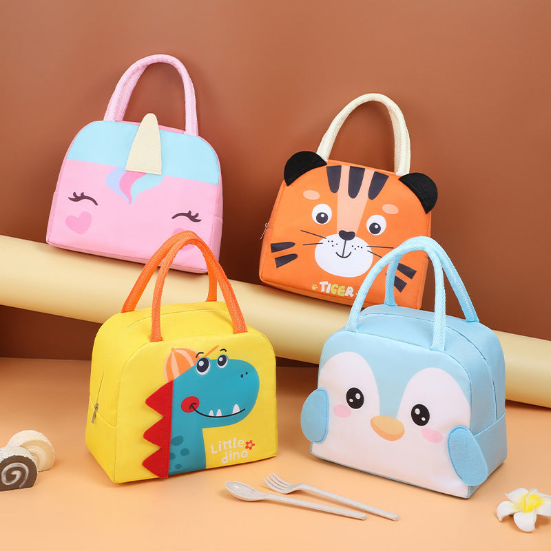 MsGiggles Lunch Box cute durable lunch bag with assorted animal designs, 23x19x14cm