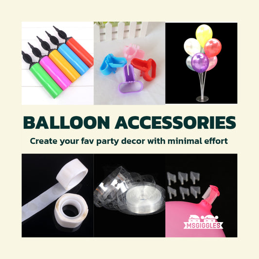 Balloon Pump and Balloon Accessories (Knotter, Stand, Glue Dots) for Party Decor