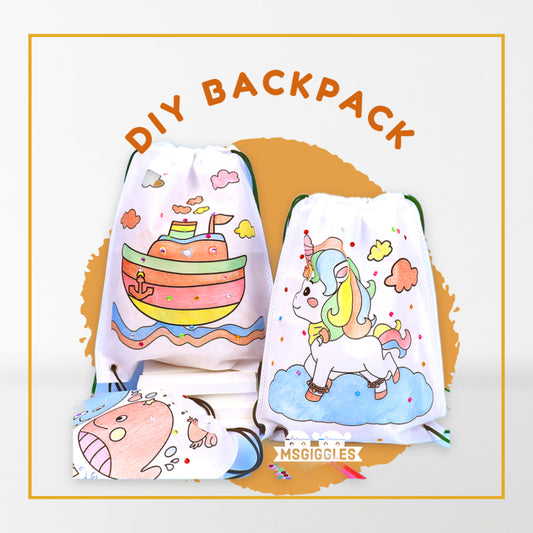 DIY Coloring BackpackDIY Coloring Backpack (Non Woven)MsGiggles Kids