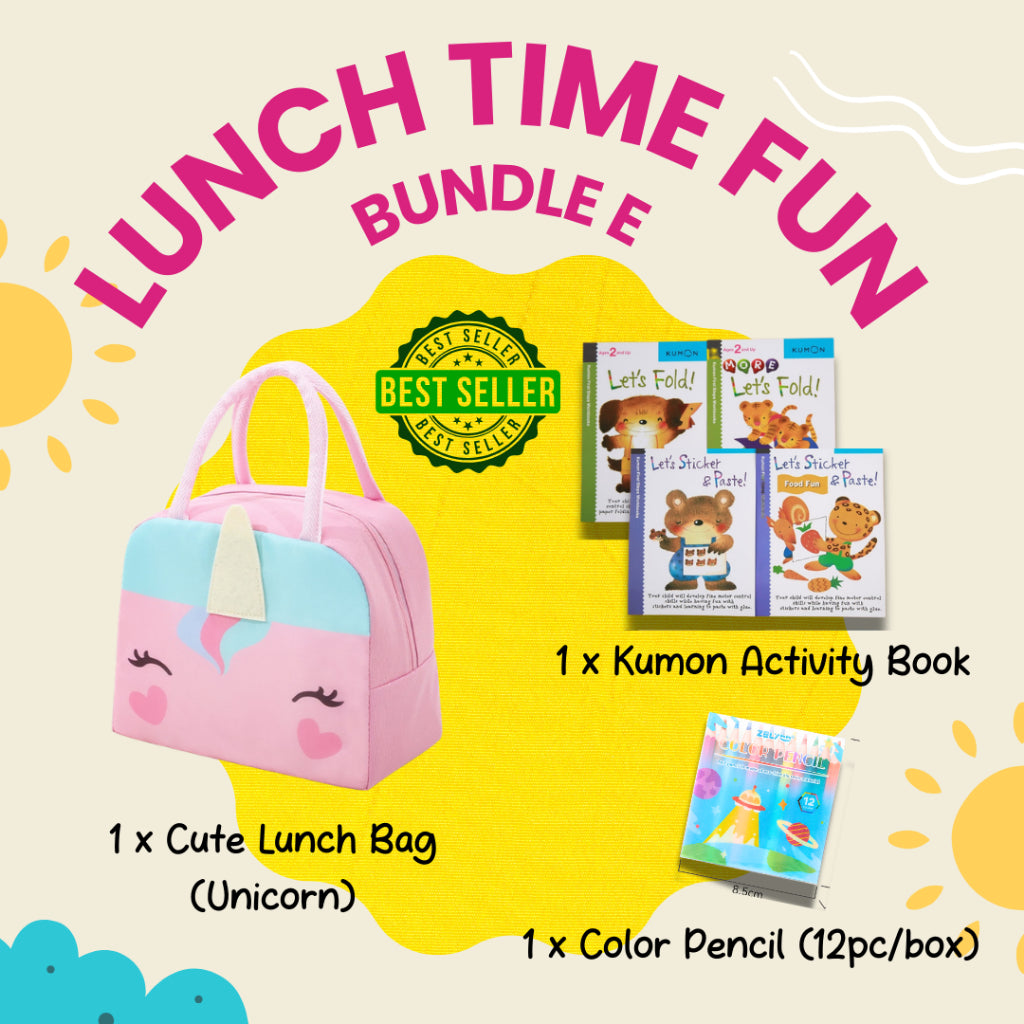 Lunch Time Fun Goodie Bag colorful durable lunch box bag for kids and family with space for snacks and drinks