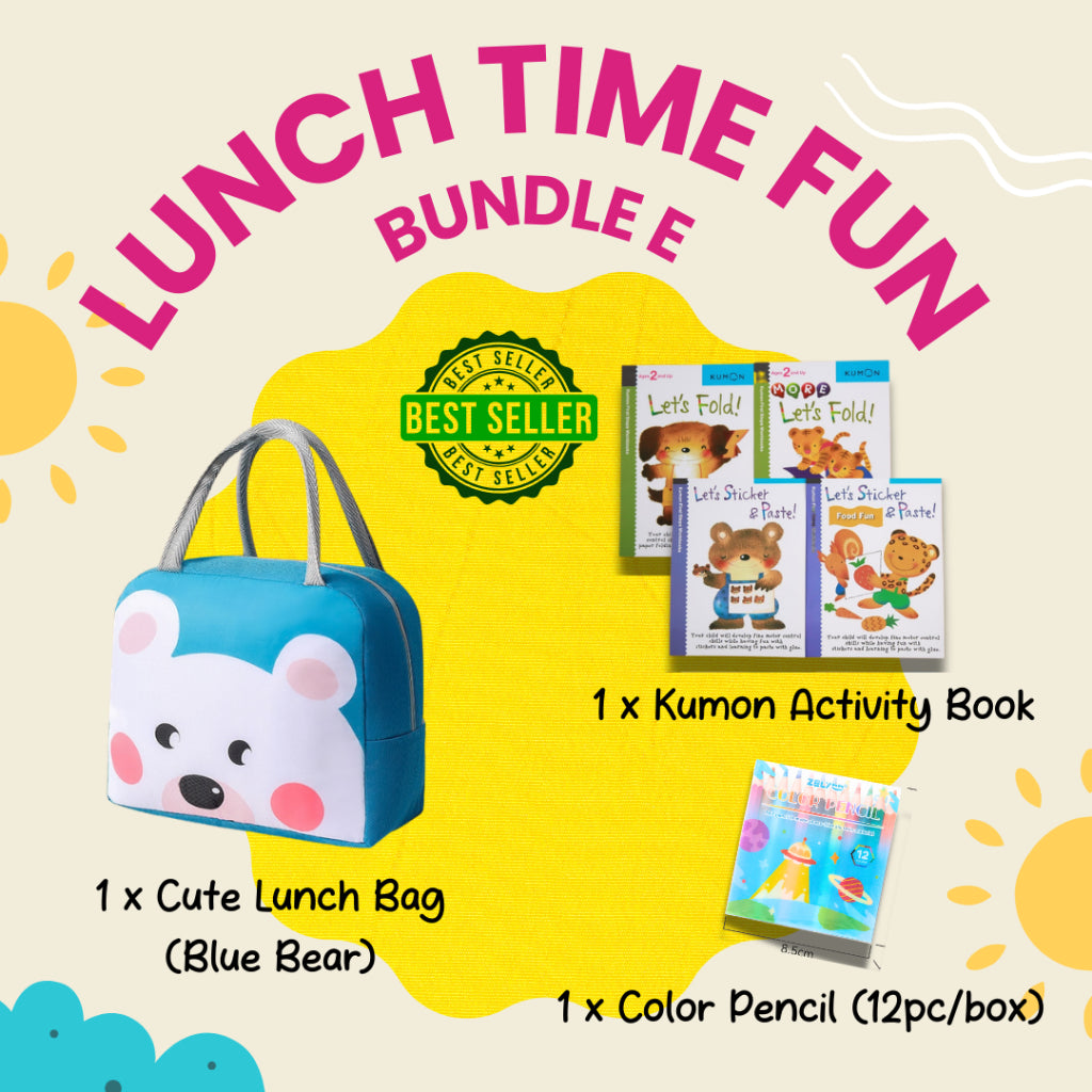 Colorful Lunch Time Fun Goodie Bag party pack with cute and durable lunch bags for kids and family