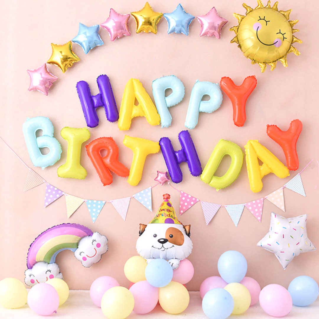 Cute Pastel BirthdayCute Pastel Birthday Balloon SetMsGiggles Kids