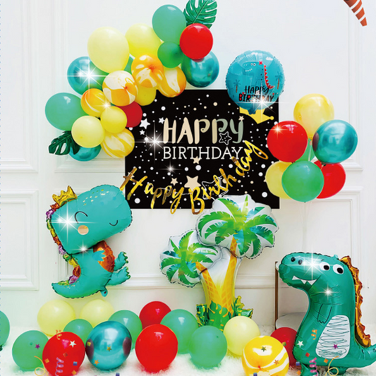 Cute Dino Birthday Balloon Set