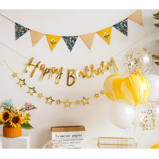 Elegant Gold Birthday Balloon Set